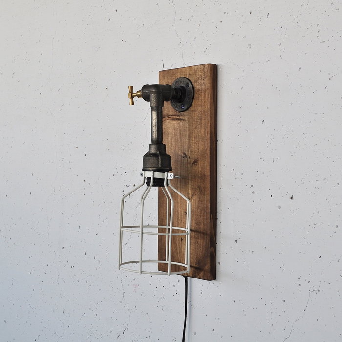 Opviq Lámpara de pared de madera maciza Madera y Negro Opviq Lámpara de pared de madera maciza Madera y Negro